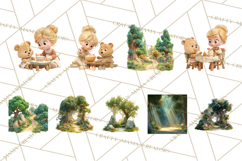 Fairy Tale Storybook Bears Cottage Clipart PNG Product Image 7