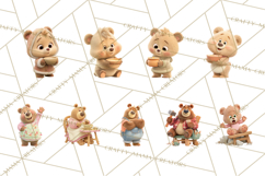 Fairy Tale Storybook Bears Cottage Clipart PNG Product Image 4