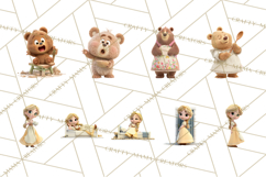 Fairy Tale Storybook Bears Cottage Clipart PNG Product Image 9