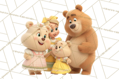 Fairy Tale Storybook Bears Cottage Clipart PNG Product Image 5