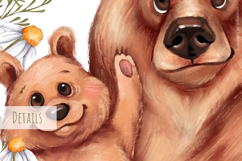 Charming Bears in Daisies Illustration PNG Product Image 4