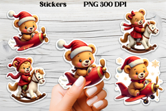Christmas bear stickers | Printable Christmas sticker PNG Product Image 1