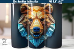 3D Bear 20 OZ Skinny Tumbler Sublimation Product Image 1