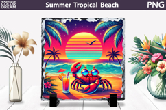 Retro Crab Beach Sunset | Tropical Summer Sublimation Product Image 1