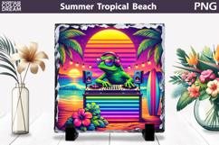 Retro Frog Beach Sunset | Tropical Summer Sublimation Product Image 1