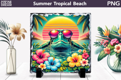 Retro Sea Turtle Beach Sunset | Tropical Summer Sublimation Product Image 1
