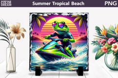 Retro Frog Beach Sunset | Tropical Summer Sublimation Product Image 1