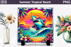 Retro Shark Beach Sunset | Tropical Summer Sublimation Product Image 1