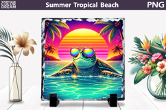 Retro Sea Turtle Beach Sunset | Tropical Summer Sublimation Product Image 1