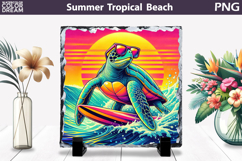 Retro Sea Turtle Beach Sunset | Tropical Summer Sublimation Product Image 1
