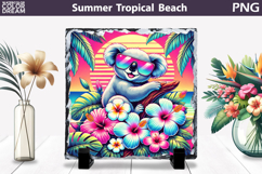Retro Koala Beach Sunset | Tropical Summer Sublimation Product Image 1