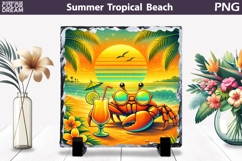 Retro Crab Beach Sunset | Tropical Summer Sublimation Product Image 1