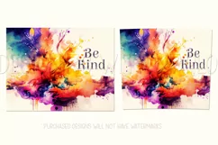 Abstract Watercolor Tumbler, Be Kind Tumbler Sublimation Product Image 2