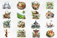 Bali Clipart Bundle, 41 Watercolor Bali PNGs Product Image 3