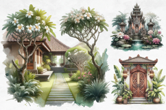 Bali Clipart Bundle, 41 Watercolor Bali PNGs Product Image 4