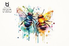 Beautiful bees watercolor Sublimation Png Bundle Product Image 7