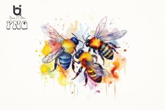 Beautiful bees watercolor Sublimation Png Bundle Product Image 8