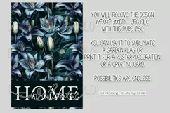 Blue Lily Flowers 12x18 Welcome Home Garden Flag Sublimation Product Image 2