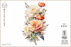 Bouquet of roses png|Flowers Spring watercolor|flora clipart Product Image 1