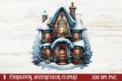 Beautiful Christmas Watercolor Clipart, Beautiful Christmas Product Image 1