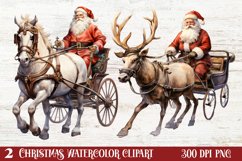 Beautiful Christmas Watercolor Clipart, Beautiful Christmas Product Image 1
