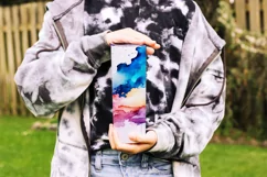Abstract Watercolor Tumbler, Colorful Watercolor Sublimation Product Image 3