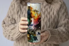 Abstract Watercolor Tumbler, Colorful Watercolor Sublimation Product Image 3