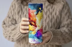 Abstract Watercolor Tumbler, Colorful Watercolor Sublimation Product Image 3