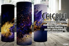 Abstract Watercolor Tumbler, Colorful Watercolor Sublimation Product Image 1