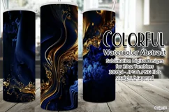 Abstract Watercolor Tumbler, Colorful Watercolor Sublimation Product Image 1