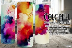 Abstract Watercolor Tumbler, Colorful Watercolor Sublimation Product Image 1