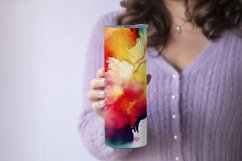 Abstract Watercolor Tumbler, Colorful Watercolor Sublimation Product Image 3