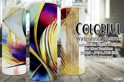 Abstract Watercolor Tumbler, Colorful Watercolor Sublimation Product Image 1