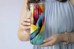 Abstract Watercolor Tumbler, Colorful Watercolor Sublimation Product Image 3