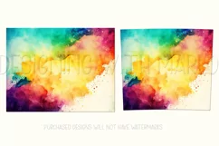 Abstract Watercolor Tumbler, Colorful Watercolor Sublimation Product Image 2