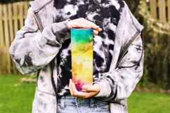 Abstract Watercolor Tumbler, Colorful Watercolor Sublimation Product Image 3