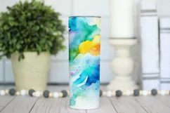 Abstract Watercolor Tumbler, Colorful Watercolor Sublimation Product Image 3