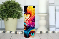 Abstract Watercolor Tumbler, Colorful Watercolor Sublimation Product Image 3