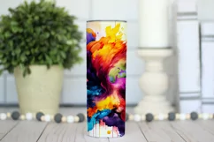 Abstract Watercolor Tumbler, Colorful Watercolor Sublimation Product Image 3