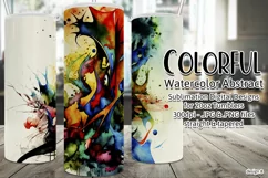 Abstract Watercolor Tumbler, Colorful Watercolor Sublimation Product Image 1