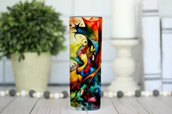 Abstract Watercolor Tumbler, Colorful Watercolor Sublimation Product Image 3