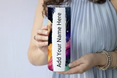 Watercolor Tumbler Wrap, Add Your Own Name, Sublimation d1 Product Image 3