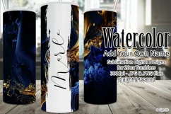 Watercolor Tumbler Wrap, Add Your Own Name, Sublimation d10 Product Image 1