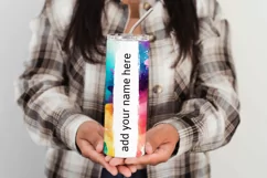 Watercolor Tumbler Wrap, Add Your Own Name, Sublimation d2 Product Image 3