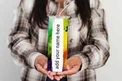 Watercolor Tumbler Wrap, Add Your Own Name, Sublimation d3 Product Image 3