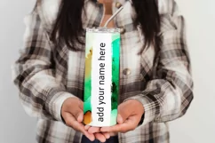 Watercolor Tumbler Wrap, Add Your Own Name, Sublimation d4 Product Image 3