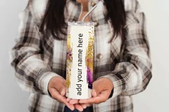 Watercolor Tumbler Wrap, Add Your Own Name, Sublimation d5 Product Image 3