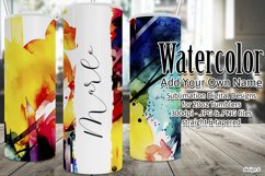 Watercolor Tumbler Wrap, Add Your Own Name, Sublimation d6 Product Image 1