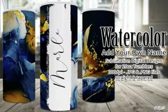 Watercolor Tumbler Wrap, Add Your Own Name, Sublimation d7 Product Image 1
