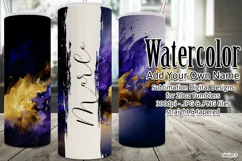 Watercolor Tumbler Wrap, Add Your Own Name, Sublimation d9 Product Image 1